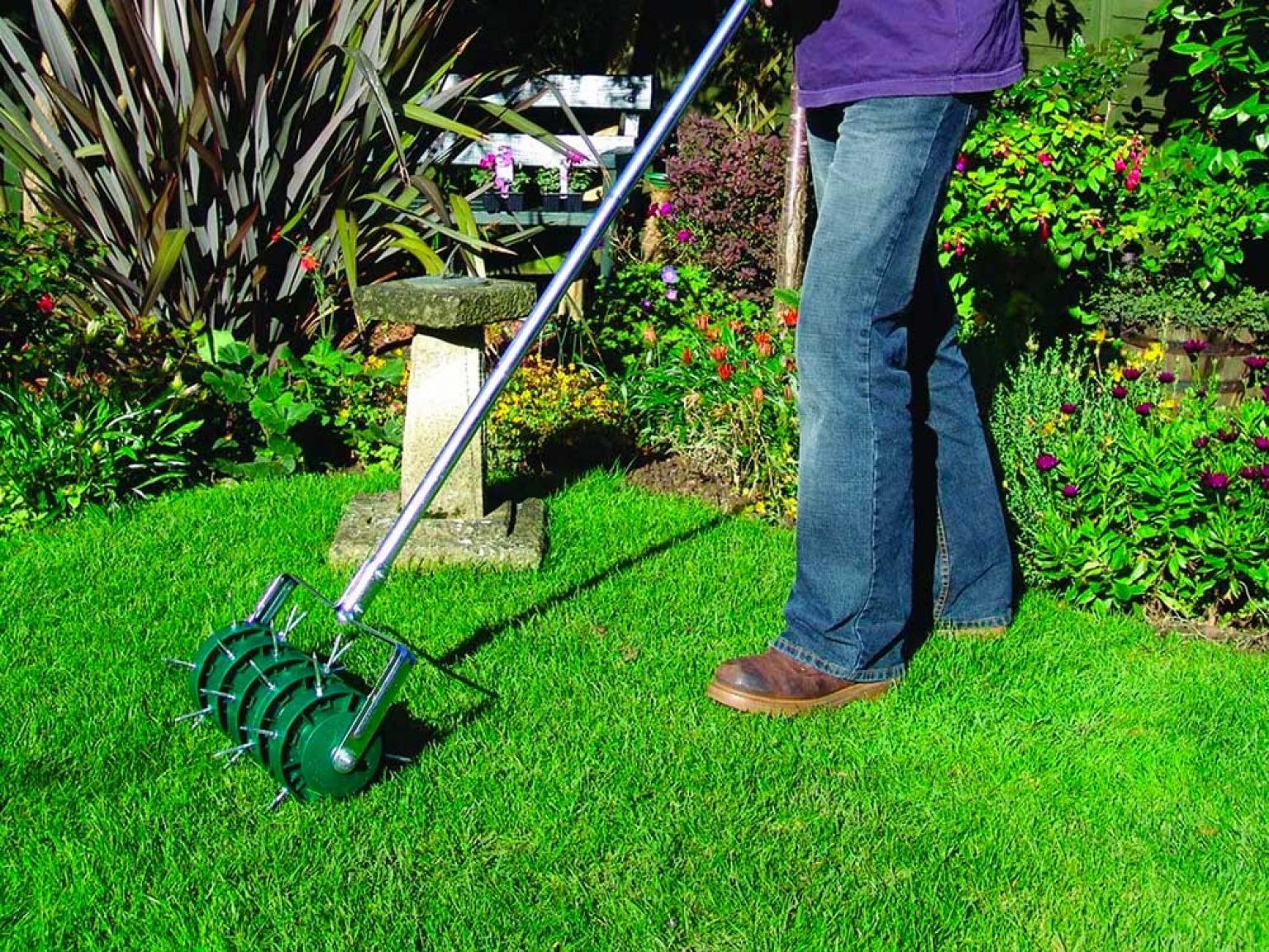 Rastrello Arieggiatore Crisalide - 32 Denti Acciaio Zincato, Larghezza 35 Cm, Con Manico Legno 150 Cm - Foto 3